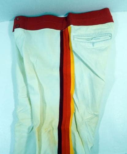 1984 Houston Astros Mark Bailey 6 Oyun Kullanılmış Beyaz Pantolon 35-23 DP24443 - Oyun Kullanılmış MLB Pantolon