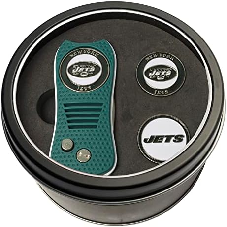 Takım Golf NFL New York Jets Hediye Seti Sustalı Divot Aracı, 3 Çift Taraflı Manyetik Bilyeli İşaretleyici, Patentli