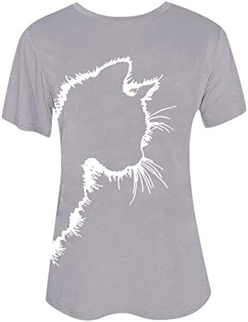 Artı Boyutu T-Shirt Kadınlar için Moda Rahat Yaz Sevimli Baskılı Uzun Kollu Tişörtü Kare Boyun Nefes
