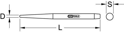 KS TOOLS 963.2577 BRONZEplus Düz pim, 240 mm, bir Boyut, Şeffaf