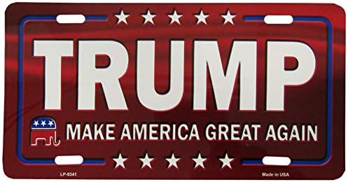 Trump Amerika'yı Tekrar Harika Yapıyor Kırmızı 6 x 12 Alüminyum Plaka İşareti - ABD'de Üretildi