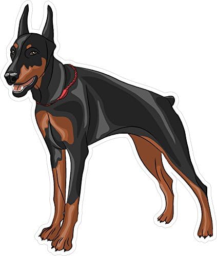 Köpek Doberman Pinscher 5x5. 4 inç Adamın En İyi Arkadaşı Yavru Hayvan Amerika Birleşik Devletleri Murica Renkli Etiket