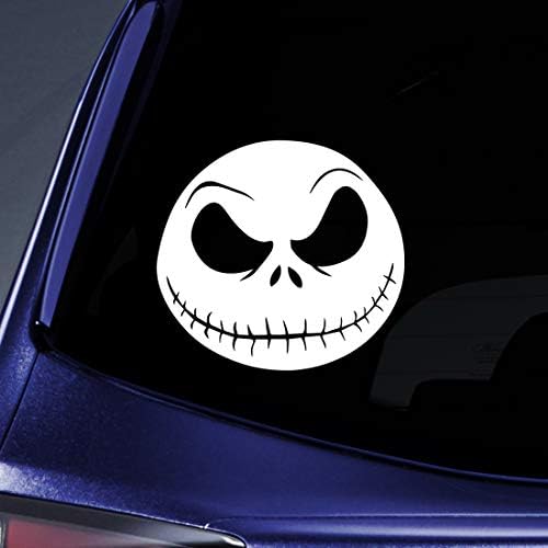 Gülümseyen iskelet yüz Sticker çıkartma dizüstü araba dizüstü 5.5 (Beyaz)
