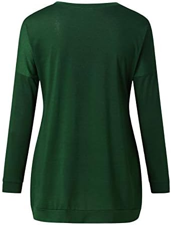 Merry Christmas T Shirt Kadınlar için 2022 Moda Baskı Uzun Kollu Kazak Gömlek Temel Raglan Tunik üst bluz