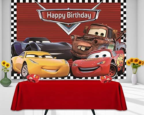 RUINI Araba Yarışı Temalı Zemin Karikatür Arabalar Seferberlik Doğum Günü Partisi Dekor Afiş 5x3FT