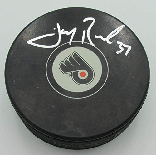 Jay Rosehill Philadelphia El İlanları İmzalı / İmzalı El İlanları Logo Diski 140679-İmzalı NHL Diskleri