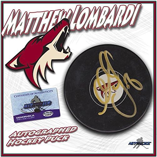 MATTHEW LOMBARDİ, PHOENİX COYOTES Diskini COA ile İmzaladı YENİ İmzalı NHL Diskleri