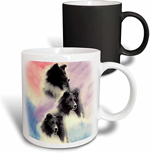 3dRose Köpek Barınağı / Shetland Çoban Köpeği - Siyah Barınak-Kupalar (mug_1050_1)