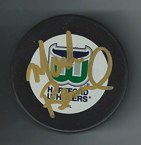 Mark Renaud İmzalı Hartford Balina Avcıları Diski-İmzalı NHL Diskleri