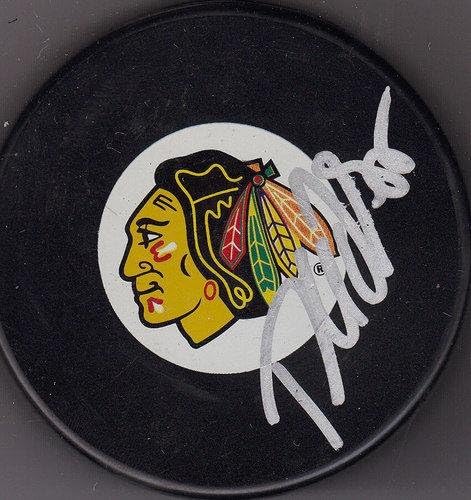 Rostislav Olesz İmzalı Disk w/COA Chicago Blackhawks İmzalı Hatıra Eşyası 2011-İmzalı NHL Diskleri