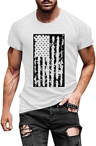 Amerikan Bayrağı Gömlek Erkekler 4th Temmuz Vatansever T-Shirt Yıldız Çizgili ABD Tees Casual Grafik Üstleri Bağımsızlık