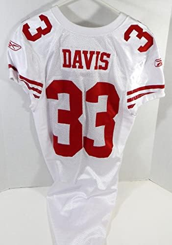 2009 San Francisco 49ers Davis 33 Oyunu Verilen Beyaz Forma 42 DP26456-İmzasız NFL Oyunu Kullanılmış Formalar