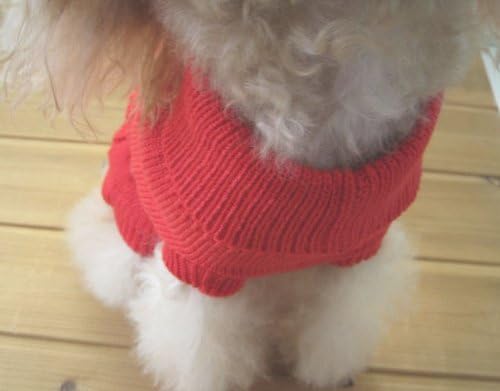 Tangpan Balıkçı Yaka Klasik Hasır Halat Pet Köpek Kazak Giyim (Kırmızı, M)