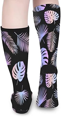 WEEDKEYCAT Renk Palmiye Yaprakları Ekip Çorap Yenilik Komik Baskı Grafik Rahat Orta Kalınlıkta İlkbahar Sonbahar ve