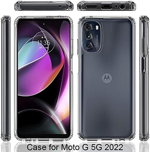 Sucnakp Moto G 5G için 2022 Kılıf Motorola G 5G 2022 Kılıf(Fit Stylus) Ekran Koruyucu ile Premium Temizle Arka Panel