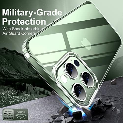 JUSTCOOL Crystal Clear iPhone 13 Pro Kılıf için Tasarlanmış, [Sararma Değil] [Askeri Sınıf Düşme Koruması] İnce İnce