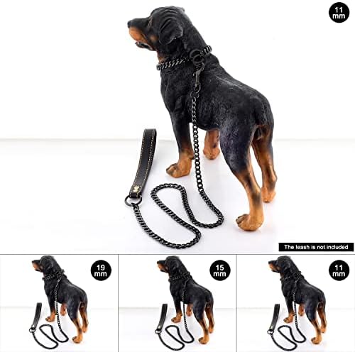 Siyah Köpek Zinciri Yaka 11mm Küba Bağlantı Köpek Zinciri Siyah Silp Yaka Lüks Köpek Kolye Küçük Orta Köpekler için