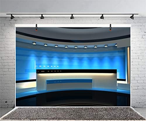 Leyiyi 10x8ft Haber Yayın Salonu Zemin Recetation Masası Modern Ofis İç Programı Kayıt Ön Masa TV Gösterisi Fotoğraf