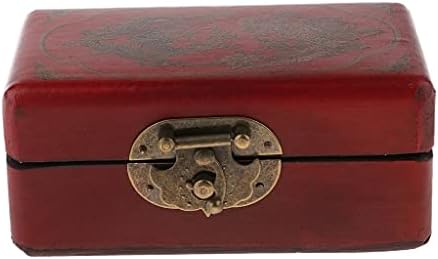 Mücevher Kutusu 1 Adet Dekoratif Ahşap saklama kutusu Bavul Şekilli Göğüs Gövde Tarzı Vintage Antik Dekor Depolama