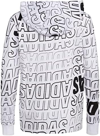adidas Erkek Çocuk Uzun Kollu Pamuklu Allover Logolu Kapüşonlu Tişört