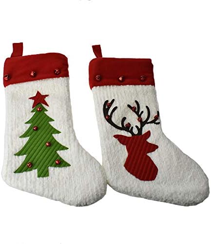 Homeford Geyik ve Ağaç Çanlı Noel Çorabı, 19 inç, 2 Parça