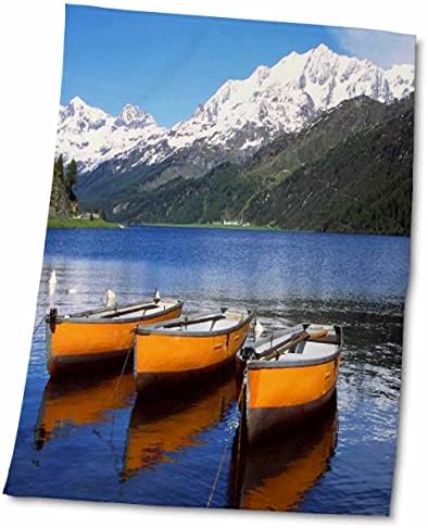 3dRose Florene Worlds Egzotik Noktalar-İsviçre'de Demirlemiş Tekneler-Havlular (twl-54120-1)