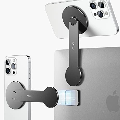 MiLi Manyetik Dizüstü Telefon Tutucu, Ayarlanabilir Süreklilik Kamera Montajı iPhone 12/13/14 için MagSafe ile Uyumlu,