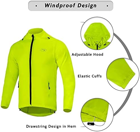Dooy erkek Bisiklet Ceket Ayrılabilir Kollu Rüzgarlık Ceketler Rüzgar Geçirmez koşu atleti Hafif ve Yüksek Görünürlük