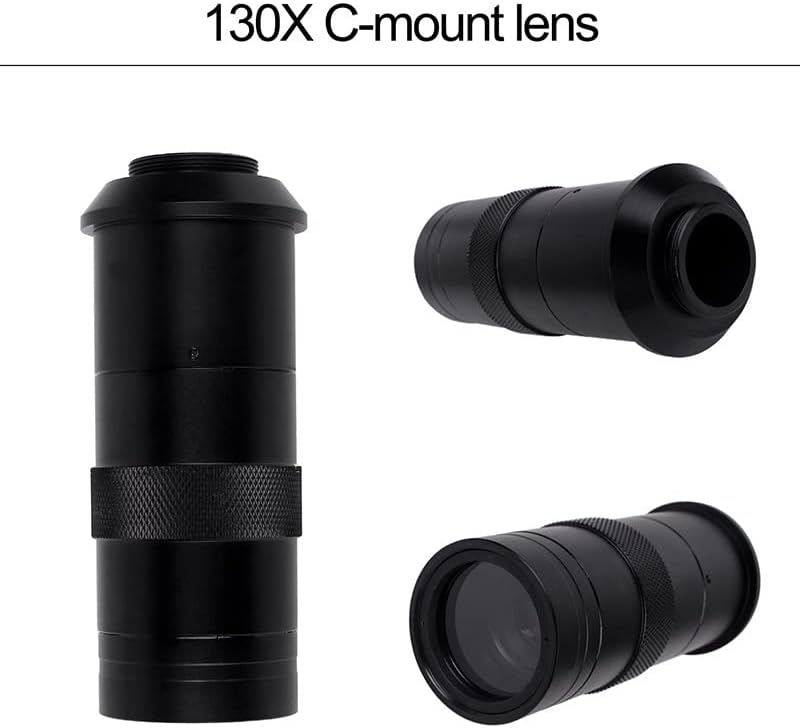 Mikroskop Aksesuarları 48MP USB Microscopio Kamera 130X Ayarlanabilir C Dağı Lens Laboratuar Sarf Malzemeleri (Renk: