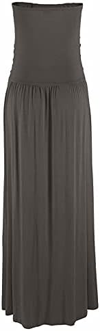 Kadın Yaz Maxi Elbise Seksi Tüp Üst uzun elbise Straplez Casual Gevşek Dantelli Elbise Boho Kolsuz Plaj Güneş Elbiseler