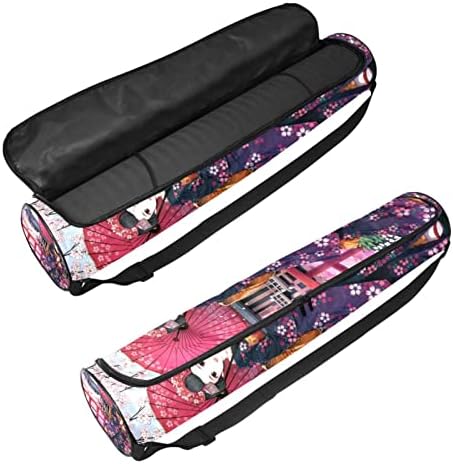 RATGDN Yoga Mat Çantası, Japon Kız Egzersiz Yoga matı Taşıyıcı Tam Zip Yoga Mat Taşıma Çantası Ayarlanabilir Kayış