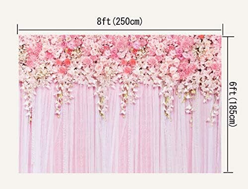 8x6ft Büyük Yatay Çiçek Fotoğraf Backdrop Bayanlar Gül Çiçek Fotoğraf Arka Plan Bebek Duş Düğün fotoğraf kabini D-9354