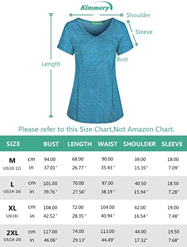 Kimmery V Boyun T Shirt Kadınlar için Kısa Kollu Egzersiz Yoga Kadınlar için Tops