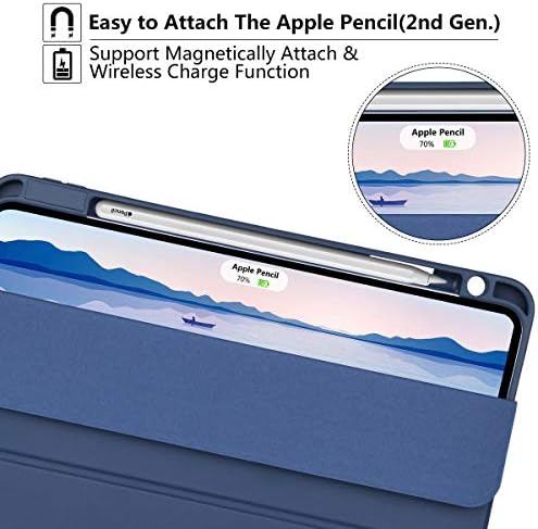 BUHORE tablet kılıfı Apple iPad Pro 11 inç 2018 3rd Gen, Yumuşak TPU arka kapak Apple kalemlik, üç Katlı Manyetik