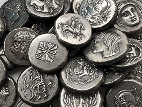 Yunan Paraları Pirinç Gümüş Kaplama Antika El Sanatları Dış hatıra paraları Düzensiz Boyut Tipi 81