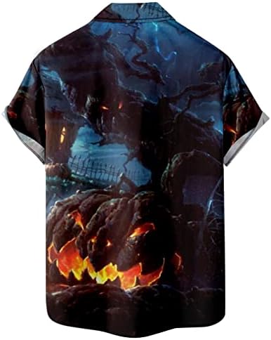 Cadılar bayramı T Shirt Erkekler Streetwear Kısa Kollu Kabak Kafatası Grafik Vintage rahat elbise Gömlek Hafif 01