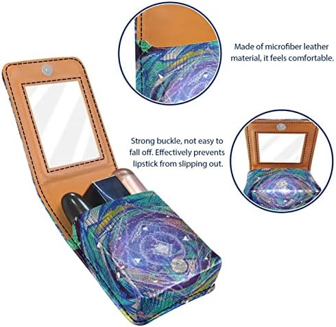 ORYUEKAN Ruj Kılıfı Ayna ile Sevimli Taşınabilir Makyaj Çantası kozmetik torbası, Evren Uzay Gezegen