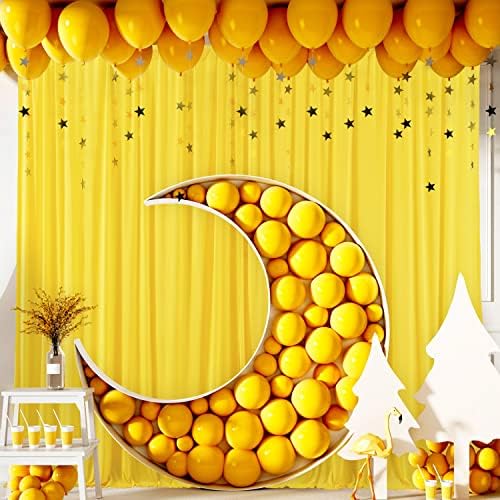 Sarı Zemin Perde Partiler için Kırışıklık Ücretsiz Limon Sarı Fotoğraf Perdeleri Zemin Perdeler Kumaş Dekorasyon için