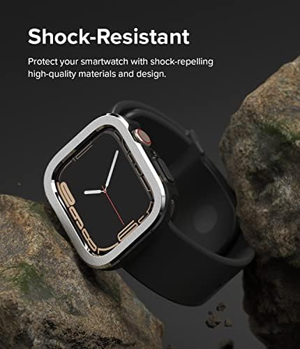 Ringke Hava Sporları + Çerçeve Stili [Paslanmaz Çelik Çerçeveli TPU Kapak] Apple Watch Serisi 8, 7, SE 2022 45mm ve