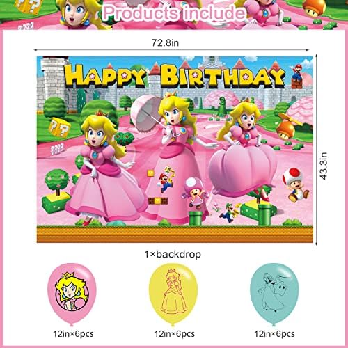 Prenses Şeftali Zemin Doğum Günü Afiş Prenses Şeftali Doğum Günü Partisi Malzemeleri Prenses Şeftali Fotoğraf Arka