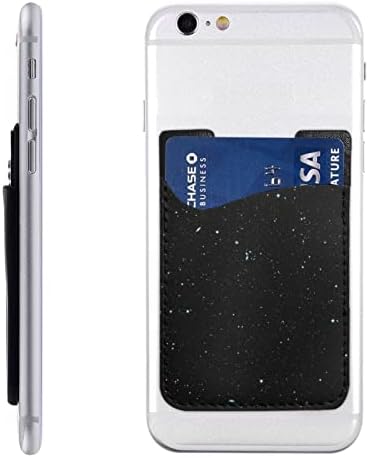 Siyah Glitter telefon kartı Tutucu Pu Deri Kredi Kartı Kimlik Kılıfı 3m Yapıştırıcı Kollu Tüm Akıllı Telefonlar İçin