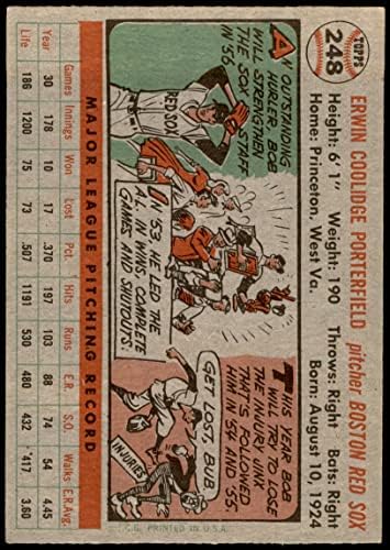 1956 Topps 248 Bob Porterfield Boston Red Sox (Beyzbol Kartı) ESKİ Red Sox