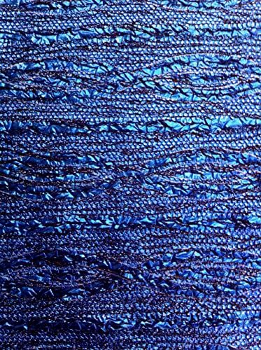 Streç Olmayan Siyah Şeffaf Hafif Kırışık Şifon Polyester Kumaş Üzerine Metalik Folyo (Koyu Mavi)