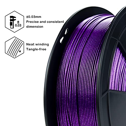 ZİRO PLA Glitter Filament 1.75 mm,3D Yazıcı Filament PLA-Elmas Serisi 1.75 1 KG(2.2 lbs), Boyutsal Doğruluk + / -0.05