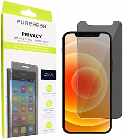 PureGear 2 Yönlü Gizlilik Temperli Cam Ekran Koruyucu Uyumlu w/ Apple iPhone 12/12 Pro 6.1 (2020), Kendinden Hizalamalı