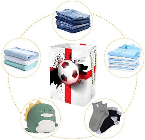 19.3 Bağlantısız çamaşır sepeti Kirli Giysiler Sepet Katlanabilir Ev Kreş Üniversite Daire Ofis Futbol İngiltere Bayrağı
