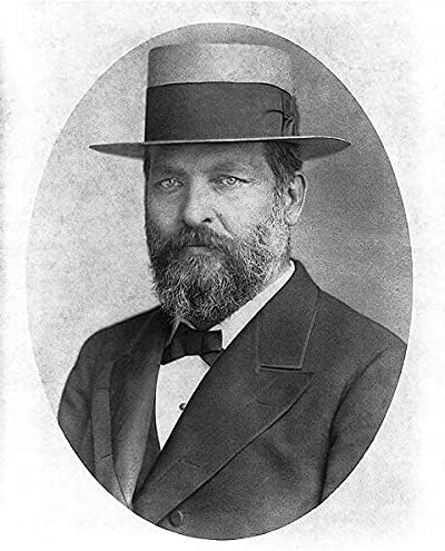 Başkan James Garfield Portresi Şapkalı 8x10 Gümüş Halide Fotoğraf Baskısı