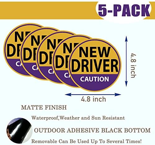 5 Paket Yeni Sürücü Etiket Uyarı İşareti 4.8 x 4.8 Çıkarılabilir Çıkartması otomobil araç Tampon Kamyon Pencere