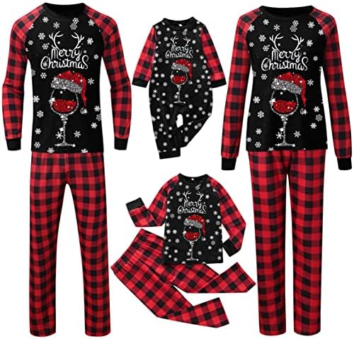 Bebek Pijama Noel Aile Eşleştirme Pijama Sevimli Büyük Başlı Geyik Baskı Pjs Pijama Noel Aile için
