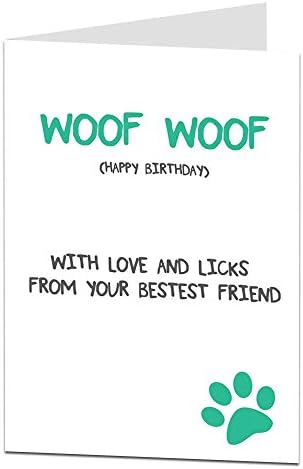 Komik Doğum Günü kartı Köpek Pet Tema tüylü arkadaşınızdan sahibi Sevgilisi anne Baba Koca Erkek arkadaşı için mükemmel